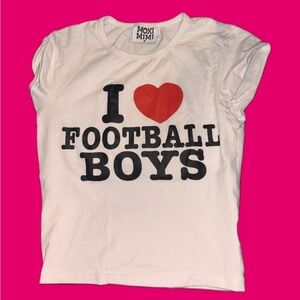 White 'I Love Football Boys' Women's Tee